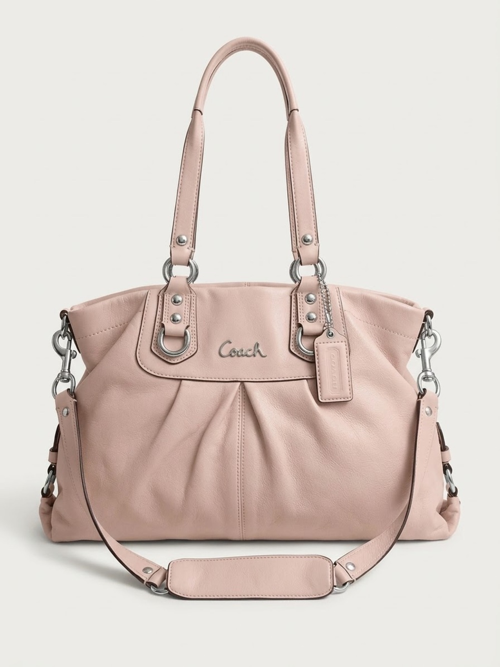 Coach Ashley Leather Carryall Satchel Shoulder Bag Blush Pink F15513 EUC